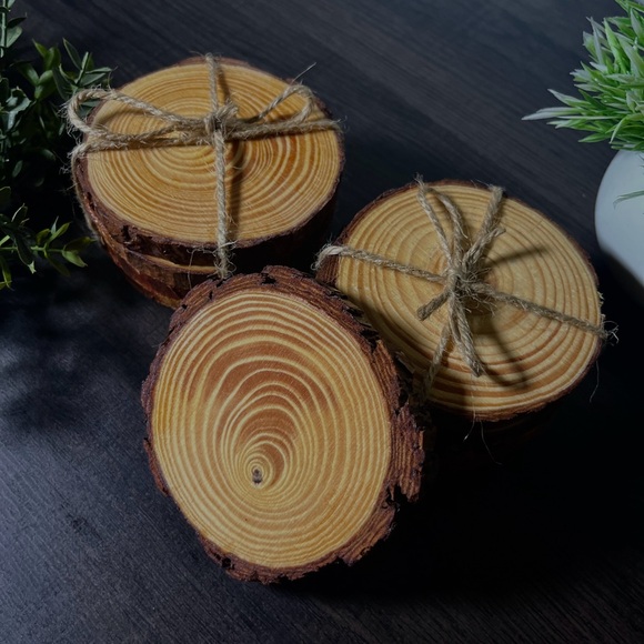 4-Pack Wooden Coasters - Picture 4 of 5